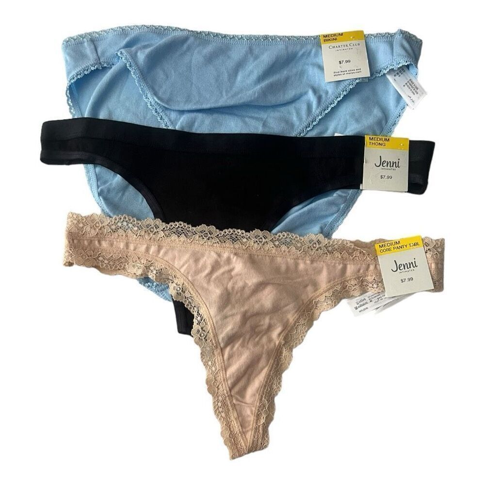 Jenni / Charter Club Thongs/Bikini 3 Pieces Sz Small